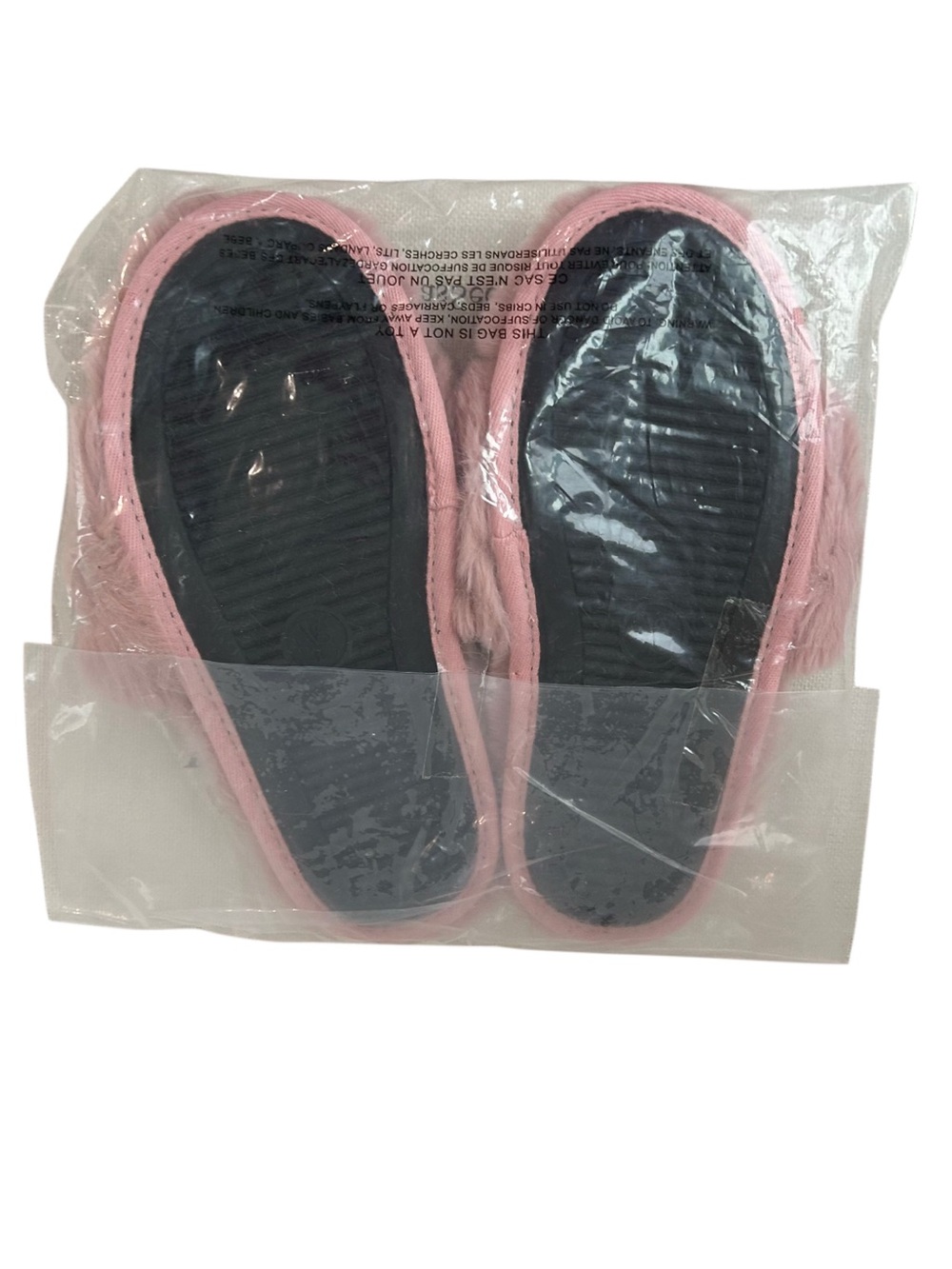 NWT Victoria's Secret Faux Fur Slide Slippers Pink Size L Large New In Bag - Picture 2 of 4